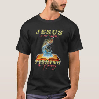 T-shirt Jésus Est Mon Sauveur Pêche Est Mon Thérapie Bible