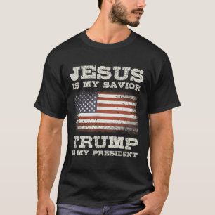 T-shirt Jésus Est Mon Sauveur, Trump Est Mon Président