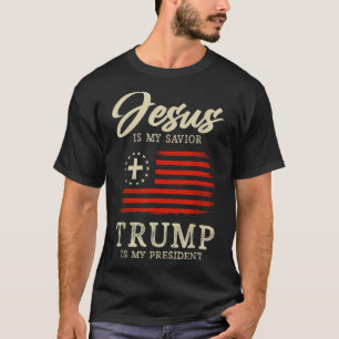T-shirt Jésus Est Mon Sauveur Trump Est Mon Président 2024