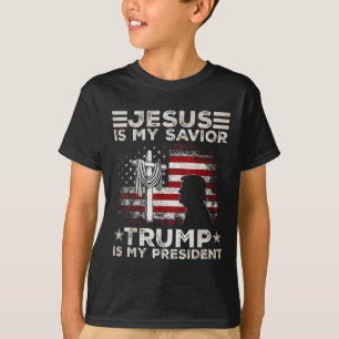T-shirt Jésus Est Mon Sauveur Trump Est Mon Président 2024