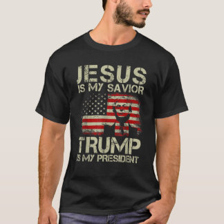 T-shirt Jésus est mon sauveur Trump est mon président Trum