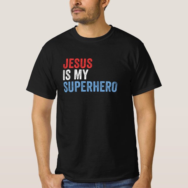 T-shirt Jésus Est Mon Superhéros (Devant)
