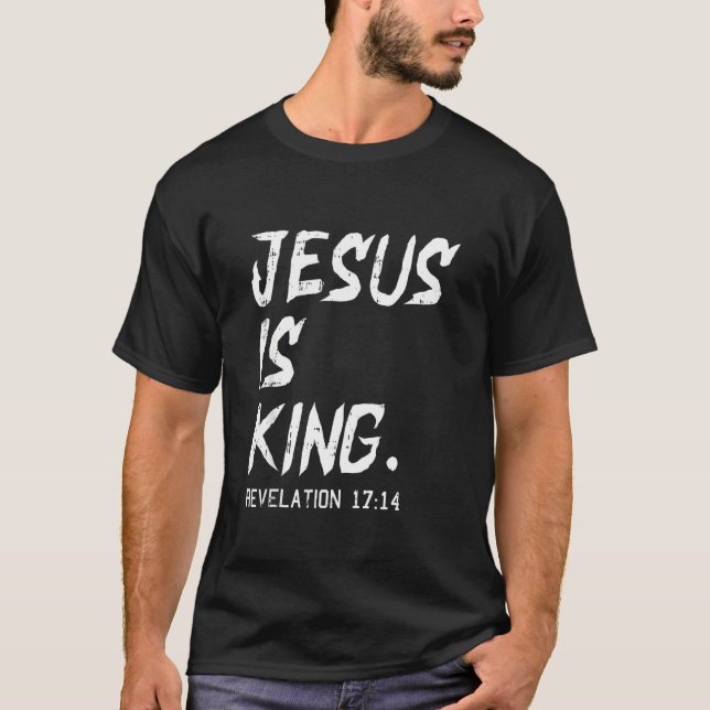 T-shirt Jésus Est Roi Révélation Bible Religieux (Devant)