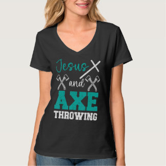 T-shirt Jésus Et Ax Jetant Christian Hatchet Thrower R