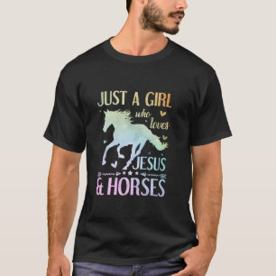 T-shirt Jésus Et Chevaux Cadeaux Cheval Pour Filles Femmes