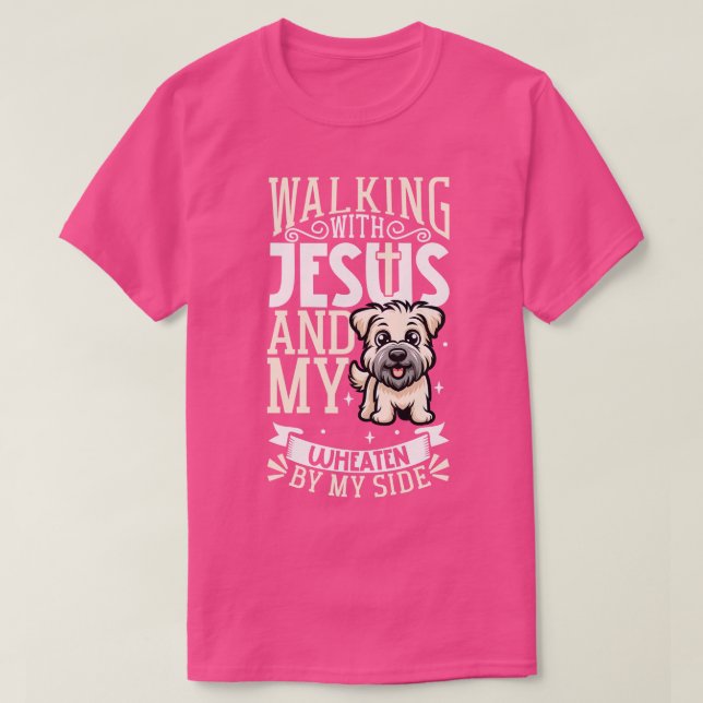 T-shirt Jésus et chien Softrobé Wheaten Terrier (Design devant)