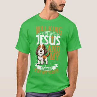 T-shirt Jésus et chien Spinone Italiano
