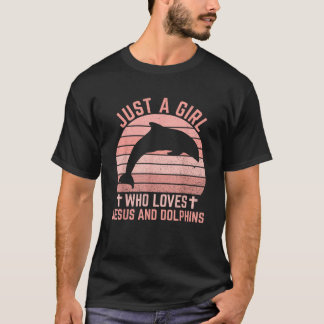 T-shirt Jésus et dauphins fille chrétienne et femmes