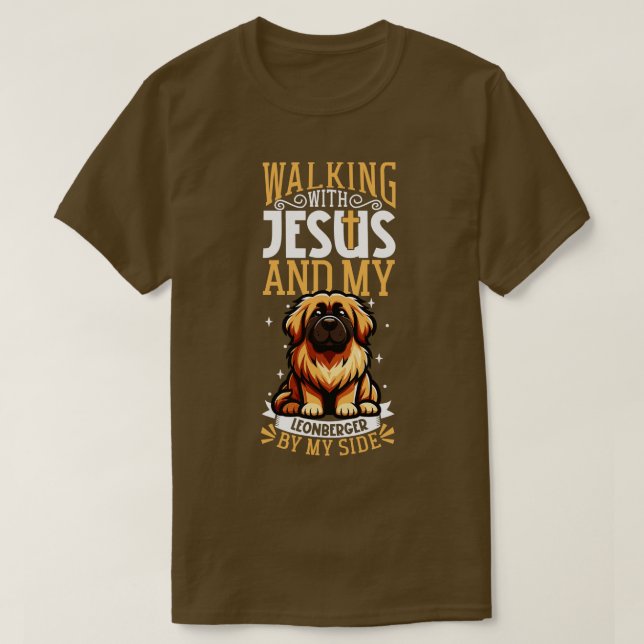 T-shirt Jésus et le chien Leonberger (Design devant)