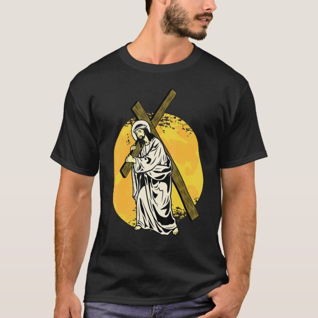 T-shirt Jésus et une religion croisée Vendredi saint Bib c (Devant)