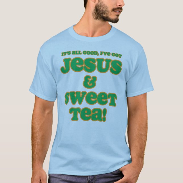 T-shirt Jésus et vert doux de chemise de thé (Devant)