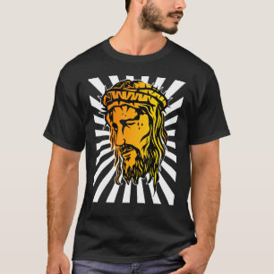 T-shirt Jésus Grand Visage Et Rayon Solaire Art 1