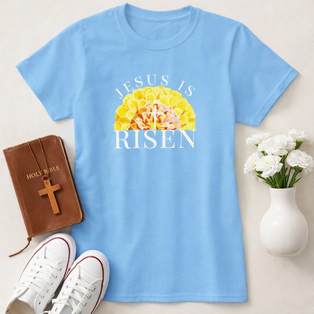T-shirt Jesus is Risen Floral Christian Spring Easter (Jesus is Risen Easter Shirt)