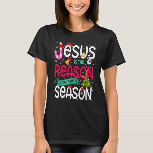 T-shirt Jesus Is The Reason For The Season  Christmas Paja (Devant)
