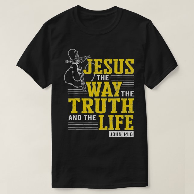 T-shirt Jésus la voie Vérité Bible Écriture Don pour Chris (Design devant)