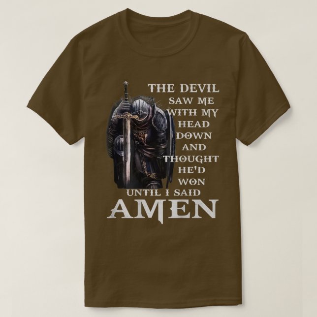 T-shirt Jésus Le Diable M'A Vu Avec Ma Tête En Bas (Design devant)
