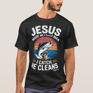 T-shirt Jésus M'a Fait Pêcheur D'Homme Chrétien J'Aime Pêc