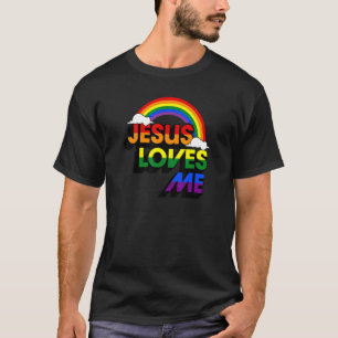 T-shirt Jésus M'Aime Gay Arc-En-Ciel mignon Christian Lgbt
