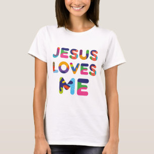 T-shirt Jésus M'aime Texte coloré
