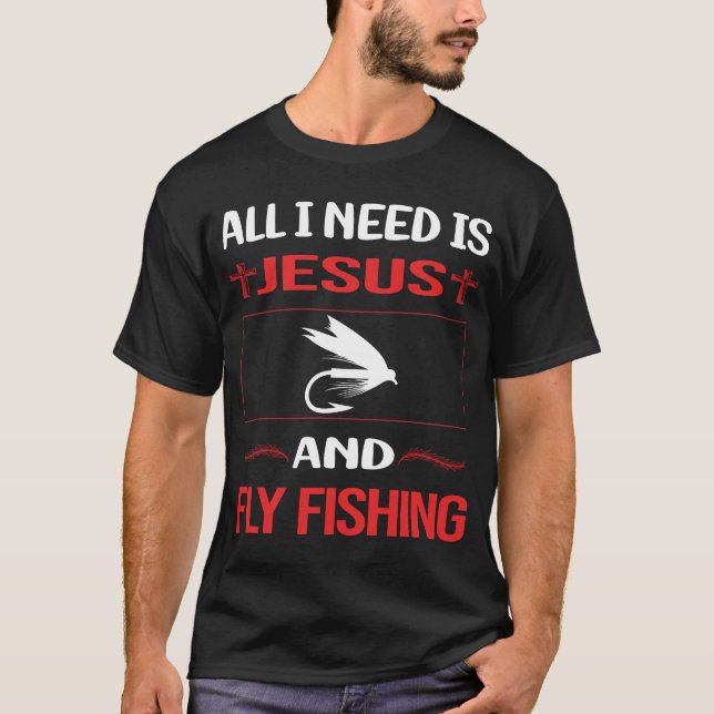 T-shirt Jésus pêche à la mouche drôle (Devant)