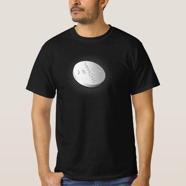 T-shirt Jésus pilule Tablet Croix religieuse chrétienne gu (Devant)