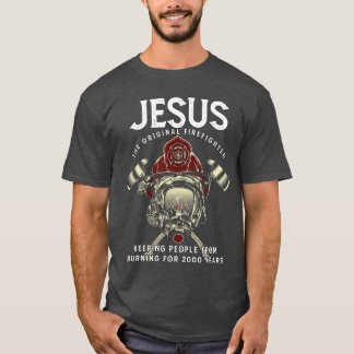 T-shirt Jésus Pompier Service des incendies Pompiers Cami