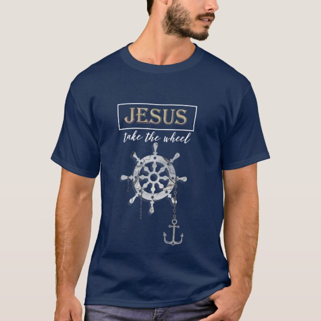 T-shirt Jésus prend la roue (Devant)
