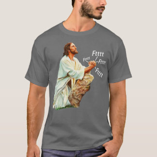 T-shirt Jésus Prie À Héparadis Plus Loin