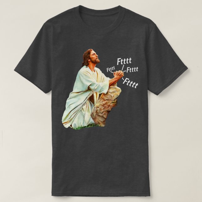 T-shirt Jésus Prie À Héparadis Plus Loin (Design devant)