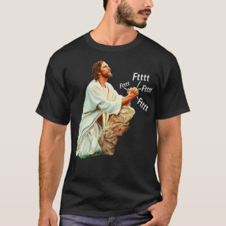 T-shirt Jésus Prie À Héparadis Plus Loin