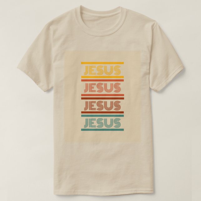 T-shirt Jésus rétro blanc tee unisex (Design devant)