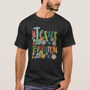 T-shirt Jésus Revolution Foi Retro Super Fleur Paix S