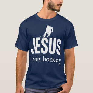 T-shirt Jésus sauve le hockey