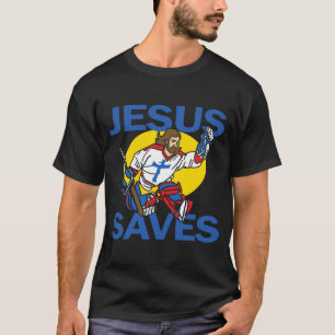 T-shirt Jésus sauve le joueur de hockey Religio drôle de
