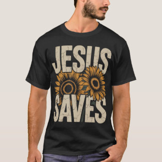 T-shirt Jésus Sauve Tournesol Subtil Chrétien Religieux F