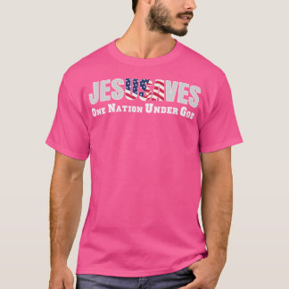 T-shirt Jésus Sauve Usa Une Nation Sous Dieu Bib Chrétienn