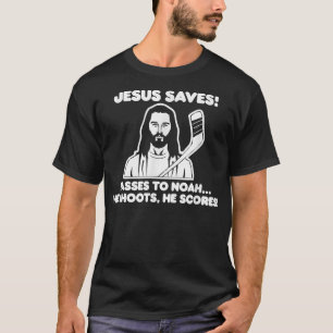 T-shirt Jésus Saves Chemise de Hockey Funny Catholique Chr