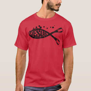 T-shirt Jésus Scuba Dive Fins Bubbles Christian Scuba Jesu
