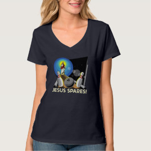 T-shirt Jesus Spares Funny Christian Bowling Pun