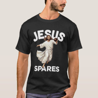 T-shirt Jesus Spares Funny Christian Christ Gutter Bowling
