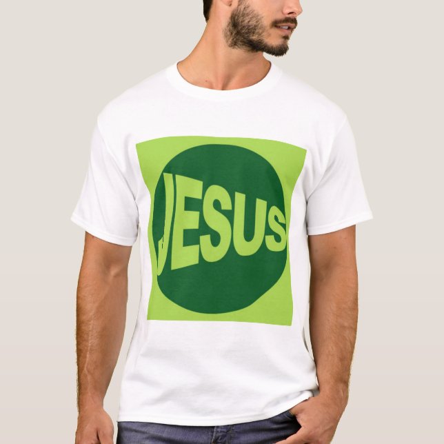 T-shirt Jésus - style vert (Devant)