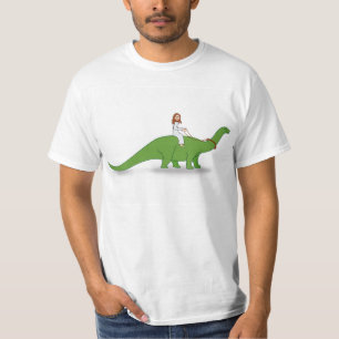 T-shirt Jésus sur un brontosaure