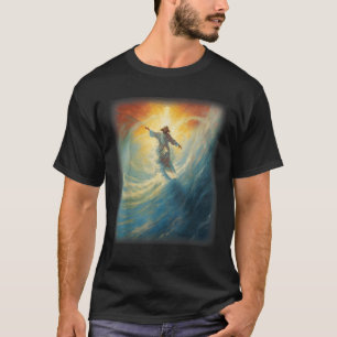 T-shirt Jésus Surfer Heaven Vague Surf Surf chrétien Be