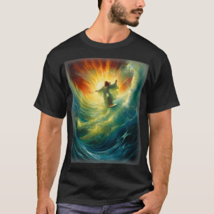 T-shirt Jésus Surfer Heaven Vague Surf Surf chrétien Be
