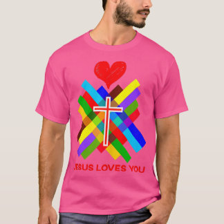 T-shirt Jésus t'aime Chrétien Christ Dieu
