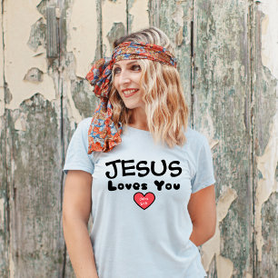 T-shirt Jésus t'aime Coeur Rouge