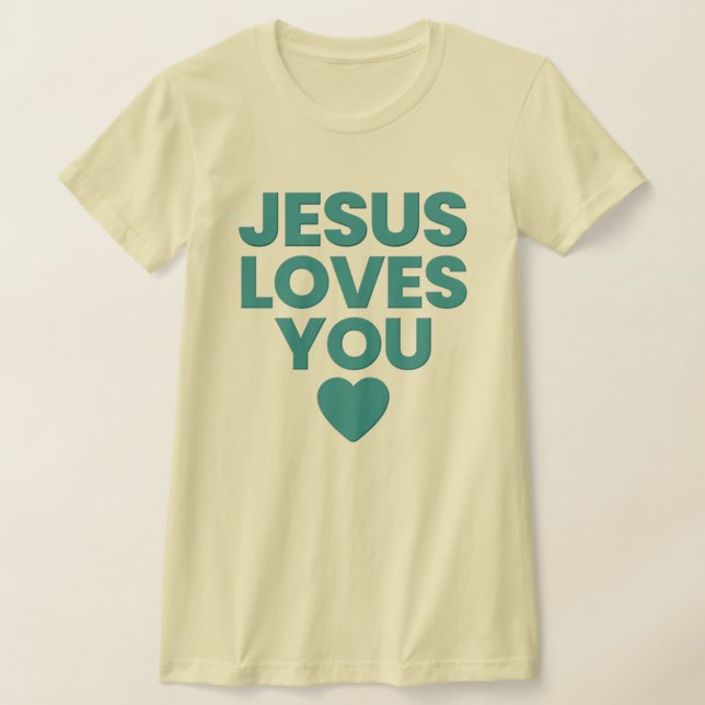 T-shirt Jésus T'Aime Tee, Christian, Embossé (Poser)