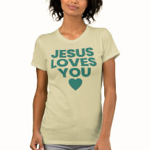 Jésus T'Aime Tee, Christian, Embossé