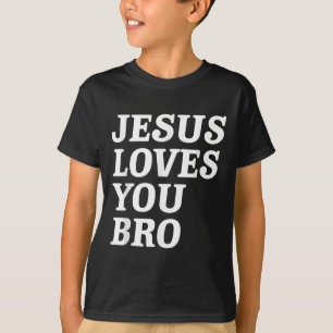 T-shirt Jésus Vous Aime Bro, Foi Chrétienne Amusante Retro