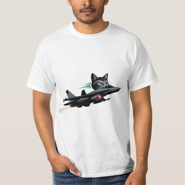 T-shirt Jet Cat Pilot - Futuriste Feline Tee de vol (Devant)